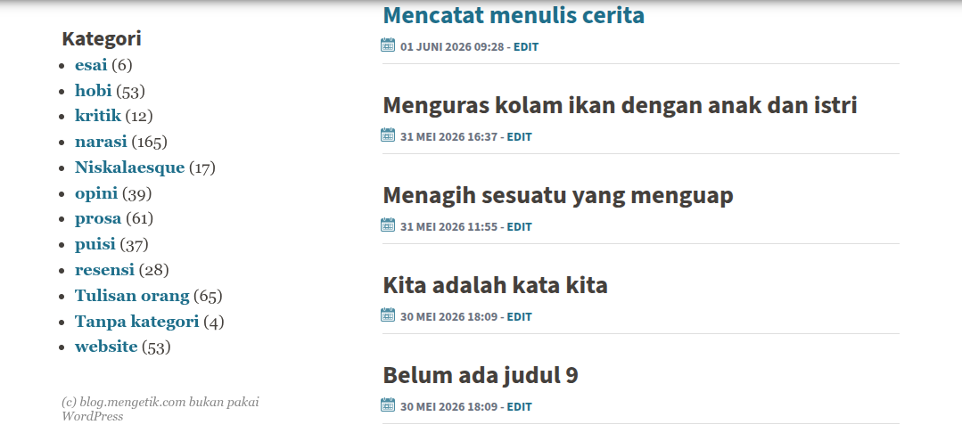 blog mengetik tidak pakai WordPress