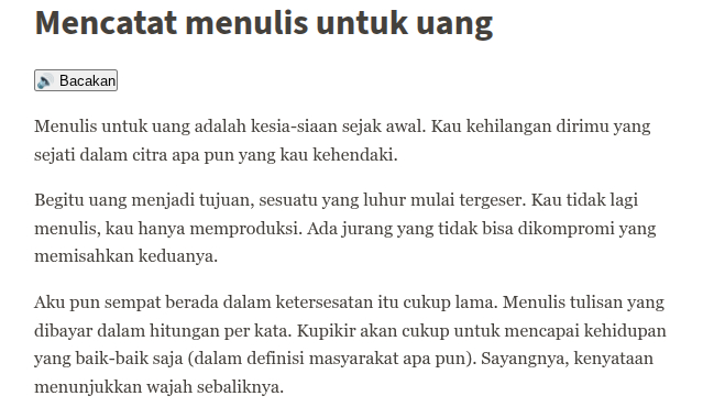 Menambah tombol bacakan di blog